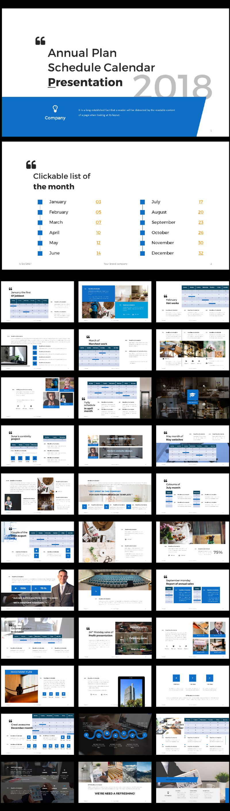 Jahresplaner-Präsentation 2018 PowerPoint-Vorlage - Eigenschaften Bild 2