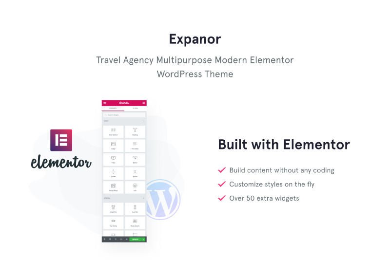 Expanor - Tema WordPress Elementor moderno multiuso para agência de viagens - Features Image 1