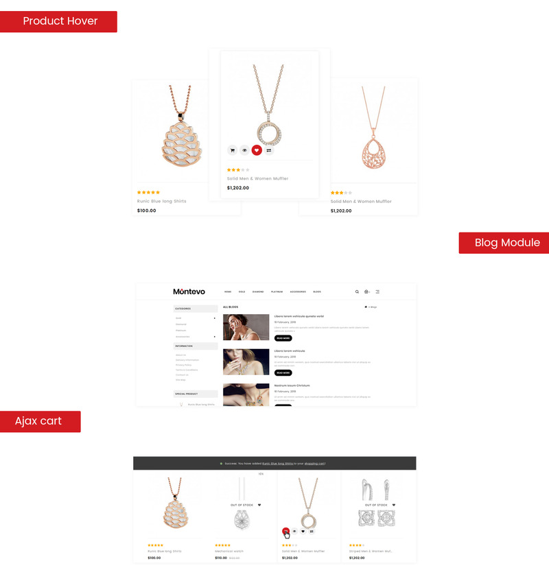 Montevo - Smyckesbutiker och modebutik OpenCart-mall - Features Image 4