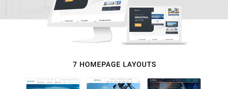 Dynamics - Industrielle mehrseitige HTML5-Website-Vorlage - Eigenschaften Bild 2