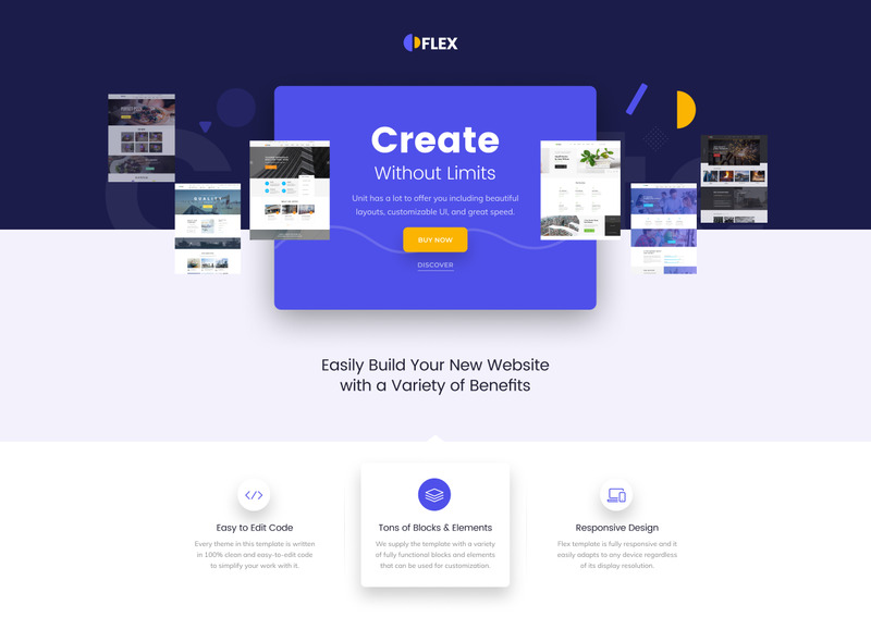 Flex - Universal Multipurpose Creative HTML Website Template - Features Image 1