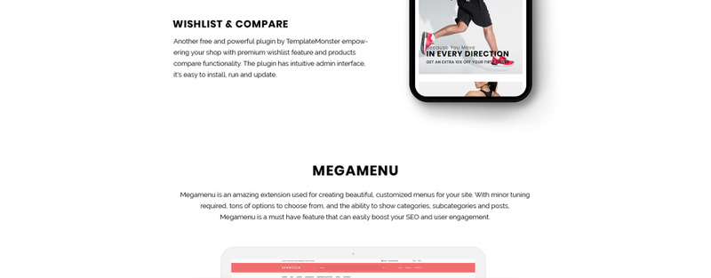 Spotrico - Modelo OpenCart de loja de roupas esportivas - Features Image 5