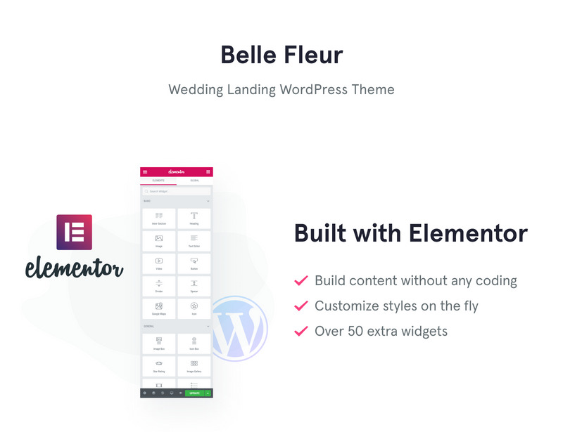 Belle Fleur - Wedding Landing motyw WordPress Elementor - Obraz funkcji 2
