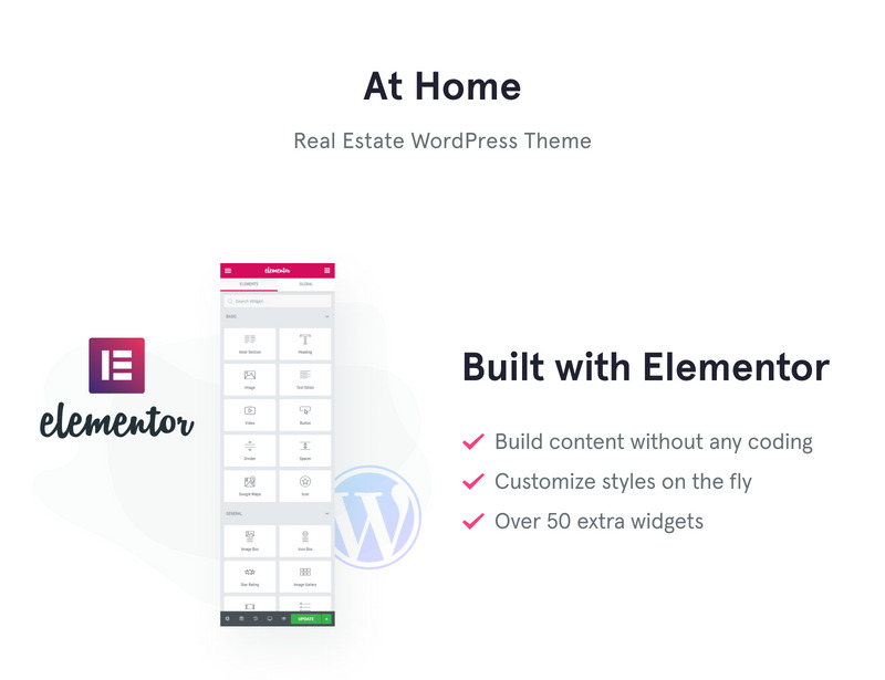 En casa - Tema de Elementor de WordPress para bienes raíces - Características Imagen 1