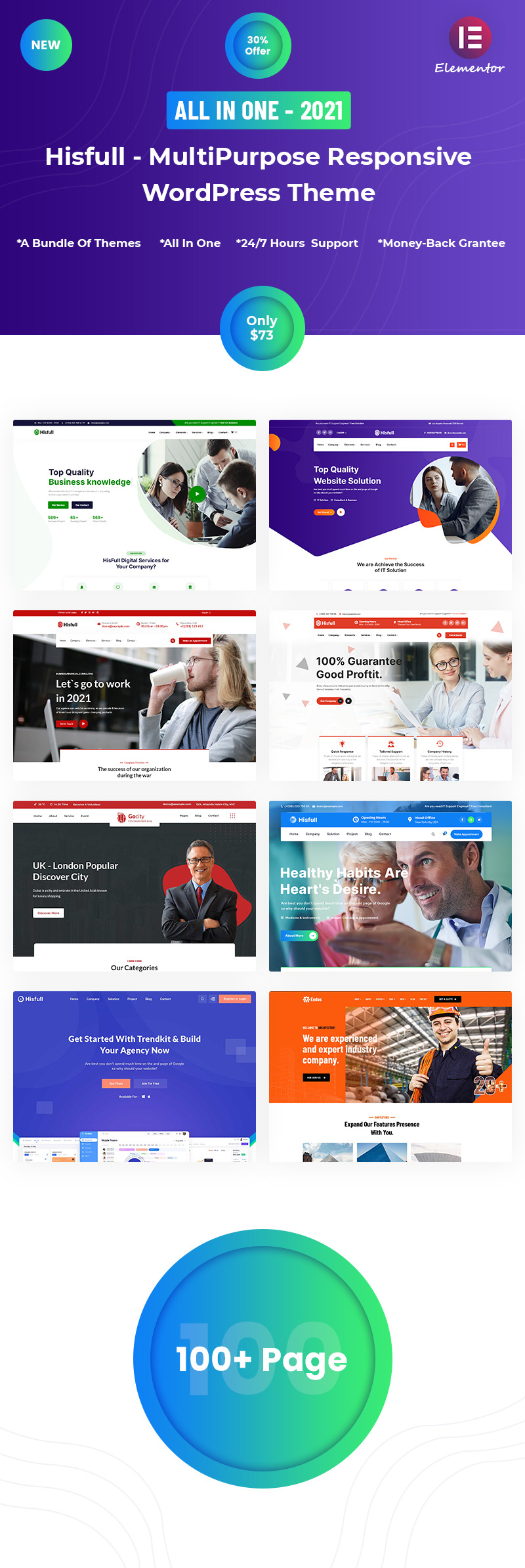Hisfull - Multipurpose Responsive WordPress Theme - Features Image 1